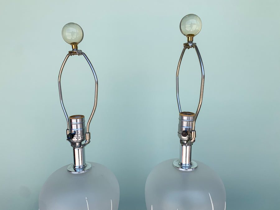 Pair of Blush Cattail Lamps