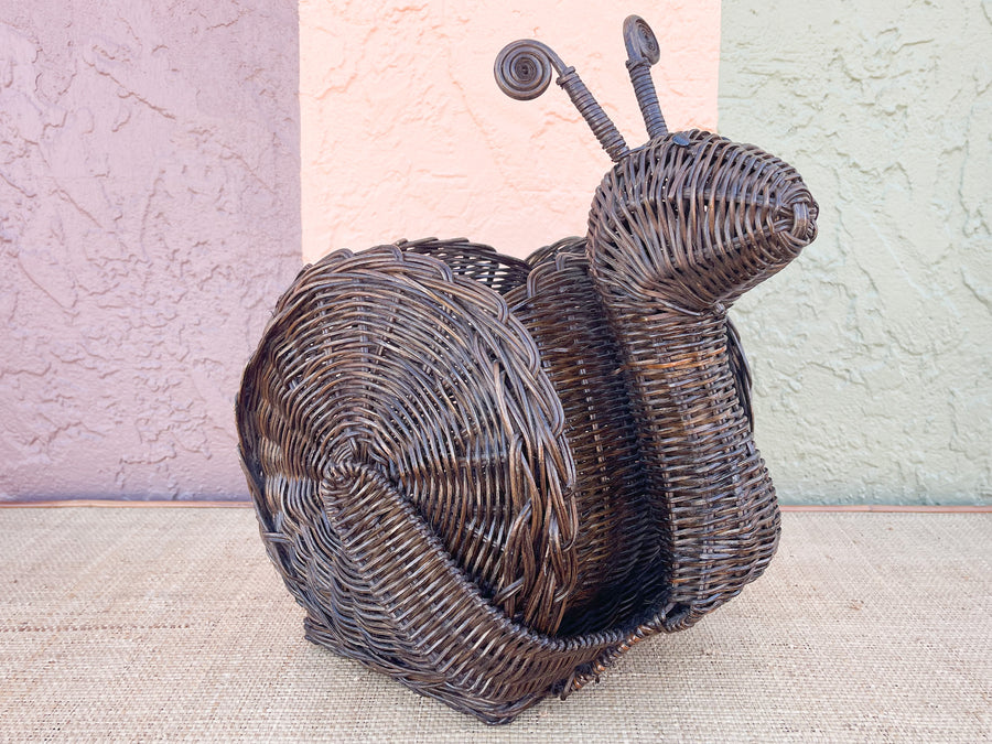 Pair of Wicker Snail Cachepots