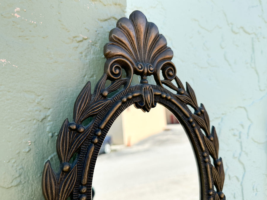 Pair of Petite Brass Bow Mirrors