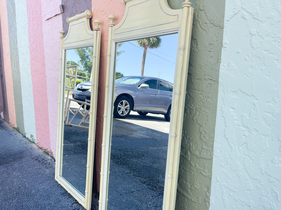 Pair of Faux Bamboo Henry Link Mirrors
