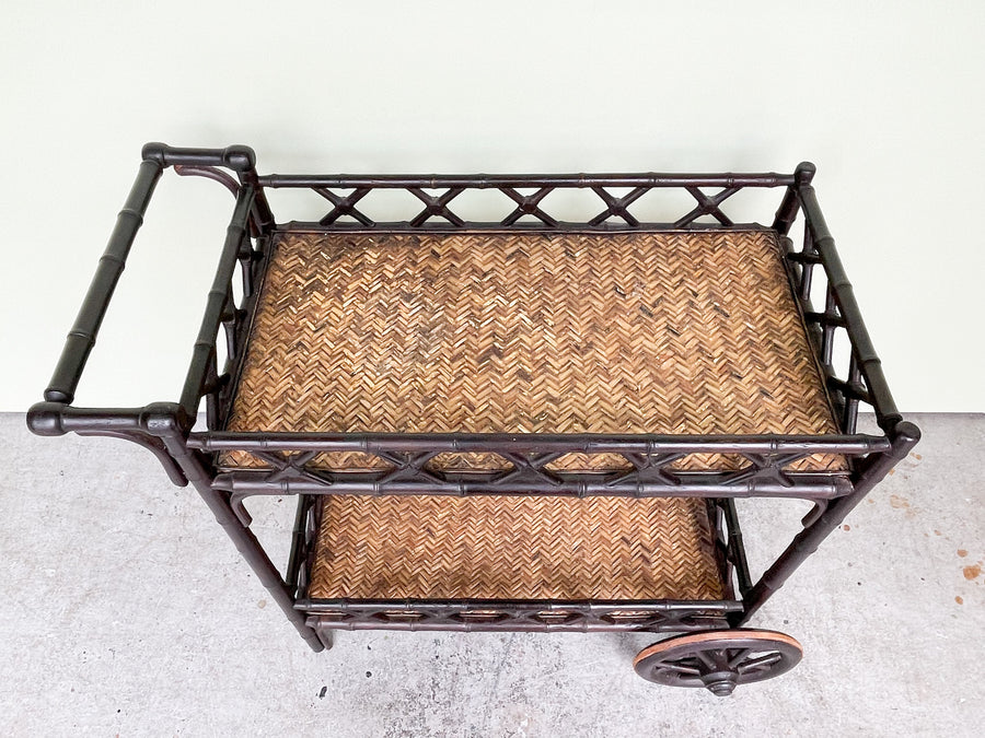 Faux Bamboo Bar Cart