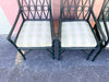 Set of Four Hunter Green Rattan Arm Chairs