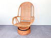 Old Florida Style Rattan Swivel Chair