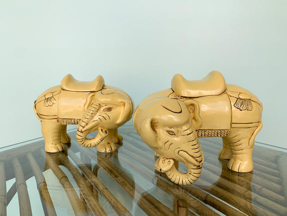 Pair of Yellow Elephants