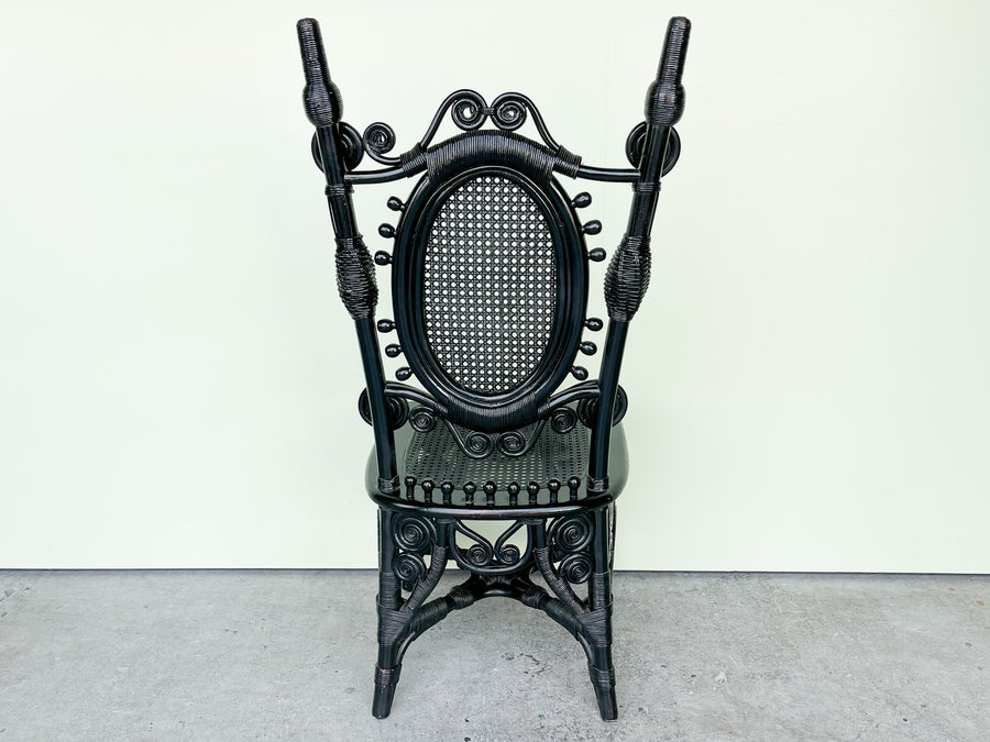 Pair of Whimsical Rattan and Cane Chairs