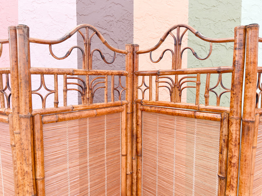 Four Panel Brighton Style Rattan Screen