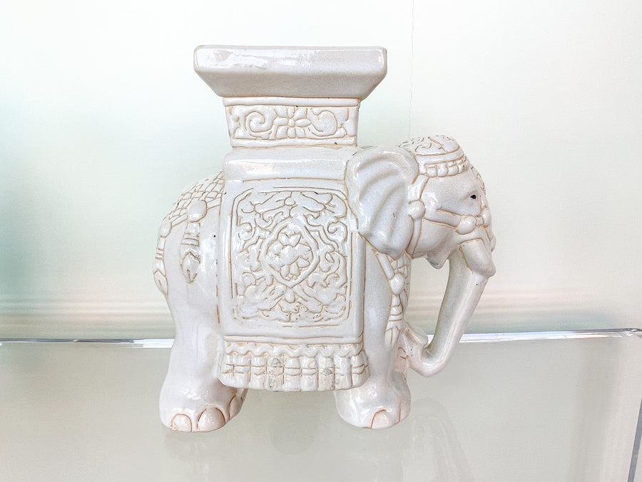 Pair of Ceramic Elephant Garden Seats