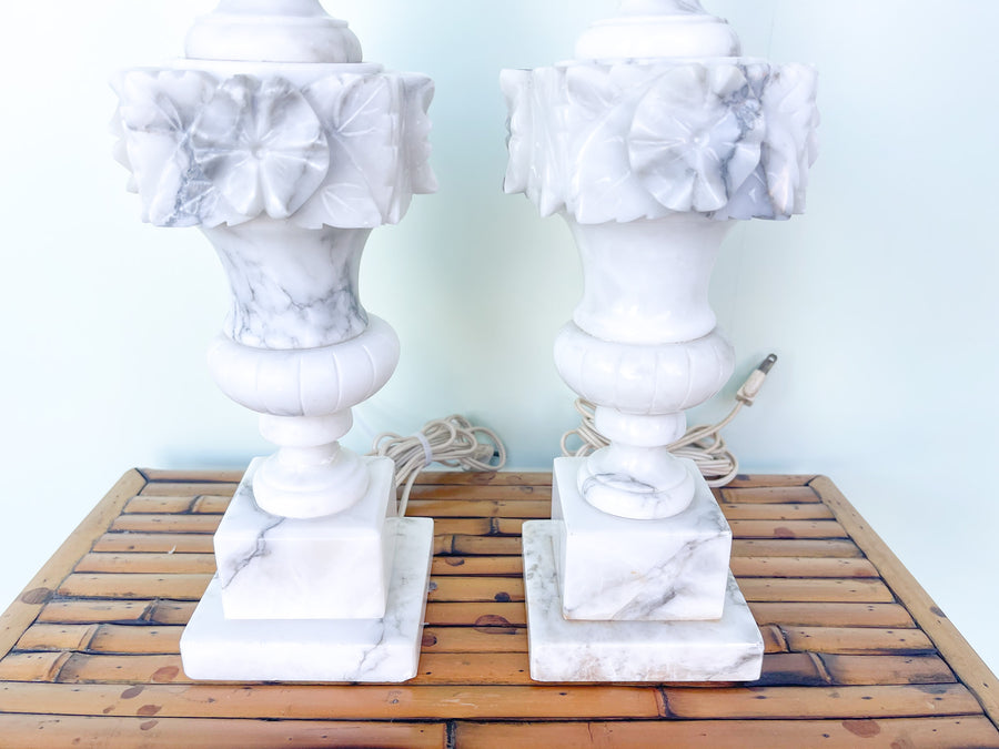Pair of Alabaster Lamps