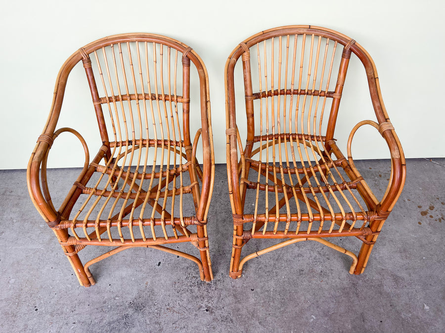 Pair of Island Style Rattan Chairs