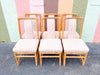 Set of Six Upholstered Back Rattan Side Chairs