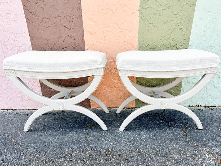 Pair of Regency Style X Benches