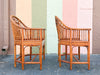 Pair of Tortoiseshell Rattan Brighton Style Chairs