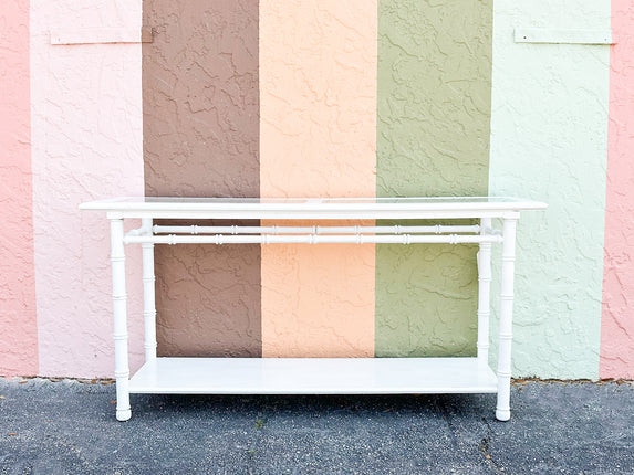 Palm Beach Chic Faux Bamboo Console