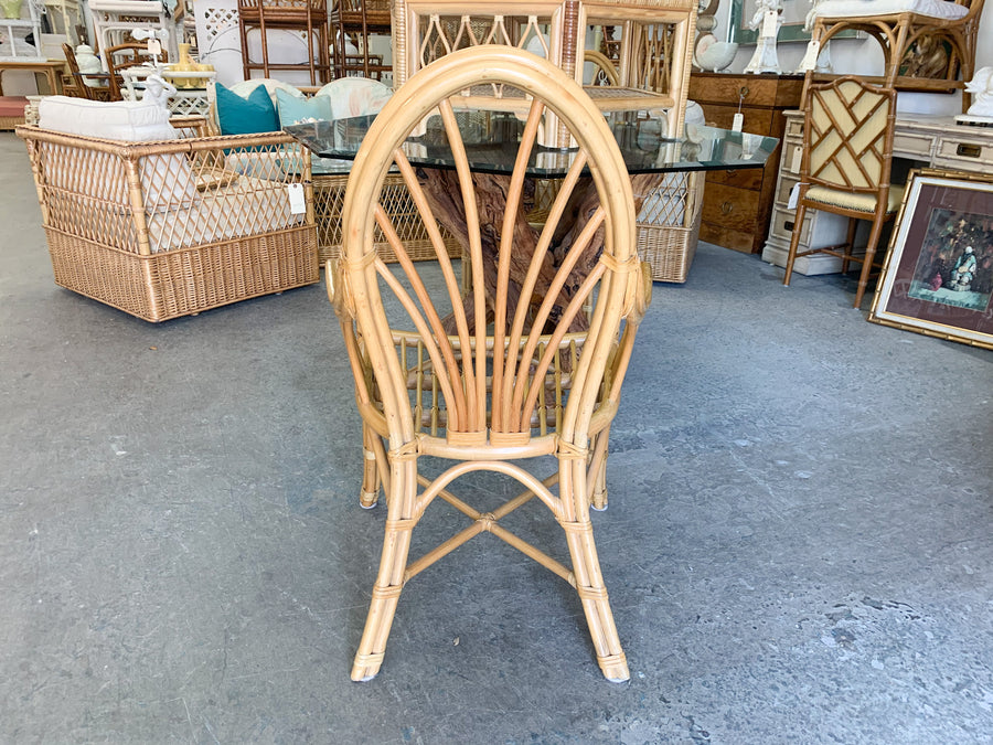 Set of Four Rattan Islandy Back Chairs