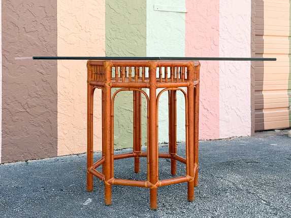 Tortoiseshell Brighton Style Rattan Dining Table