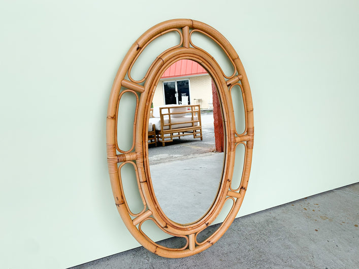 Oval Rattan Mirror