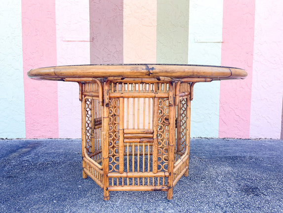 Star Top Brighton Style Rattan Dining Table