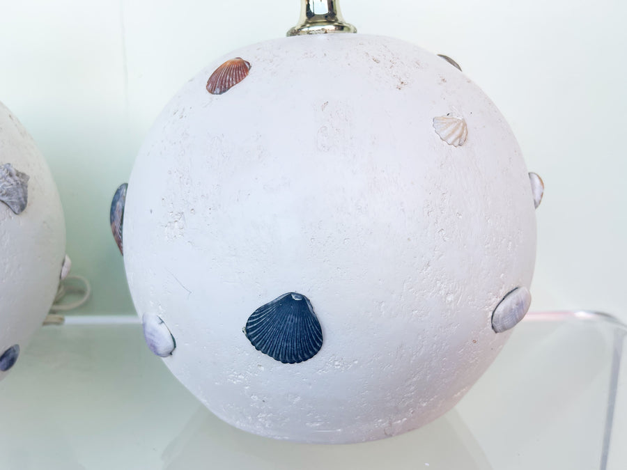 Pair of Coastal Chic Stone Lamps