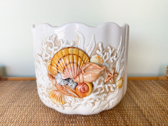 Old Florida Shell Motif Cachepot