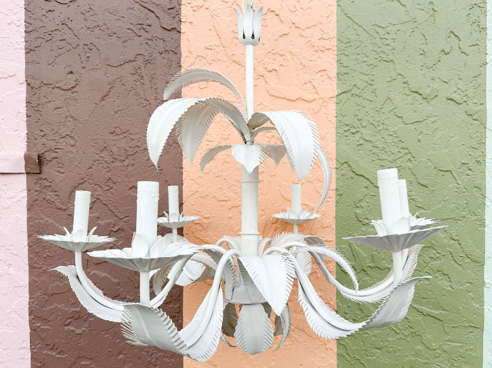 Fabulous Tole Palm Frond Chandelier