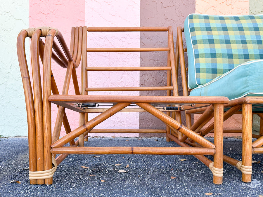 1940s Heywood Wakefield Three Piece Rattan Sofa