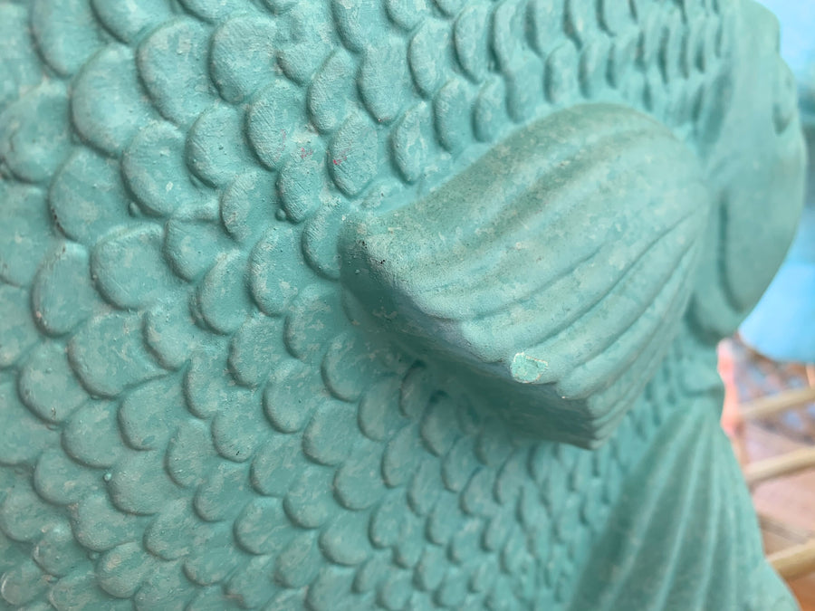 Pair of Kissing Fish Plaster Lamps