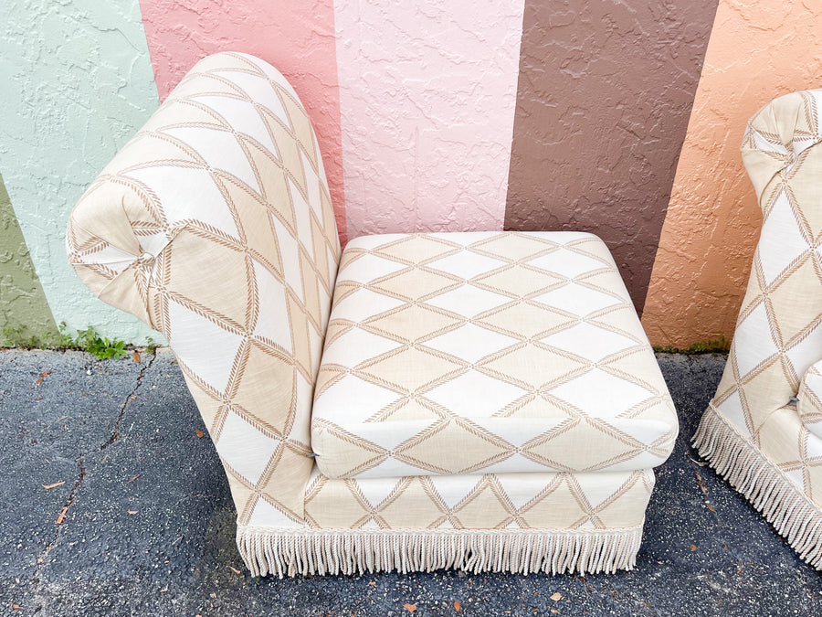 Pair of Fabulous Fringe Slipper Chairs
