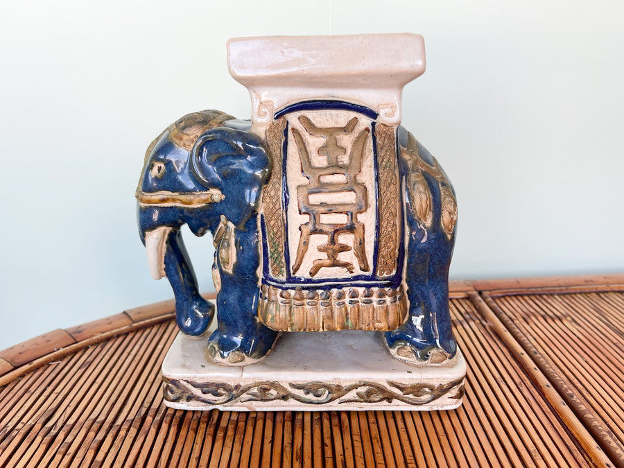 Petite Navy Elephant Garden Seat