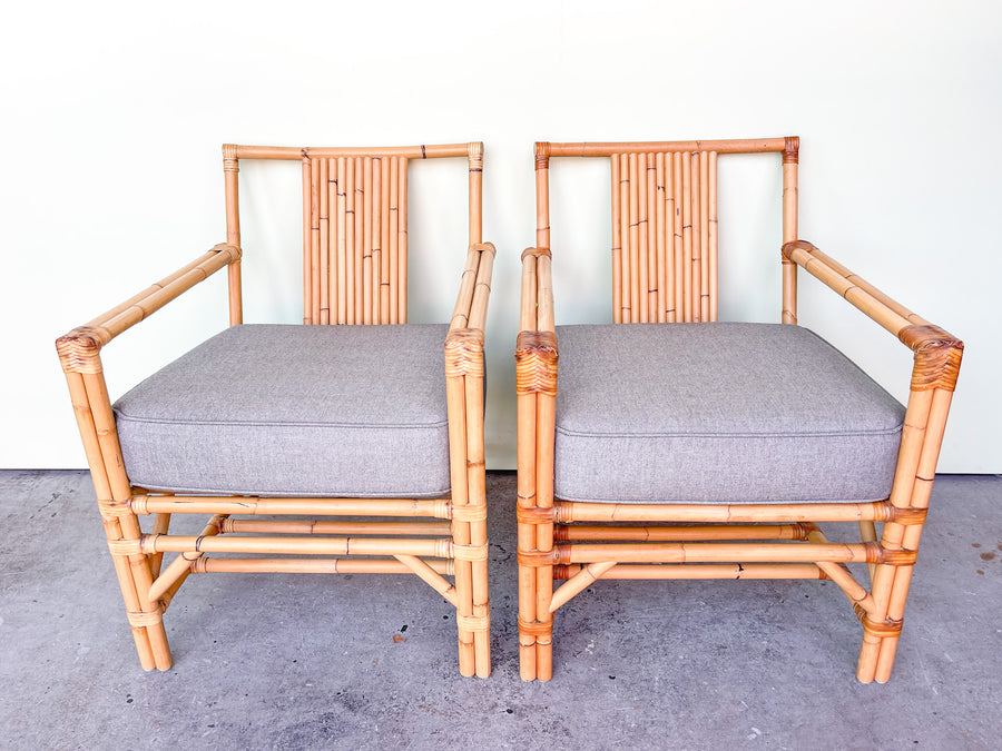 Pair of Island Chic Bamboo Chairs