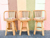 Set of Three Cute Rattan Bar Stools