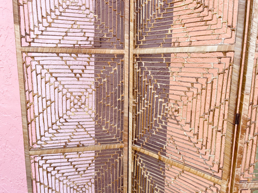 Buri Rattan Geometric Screen