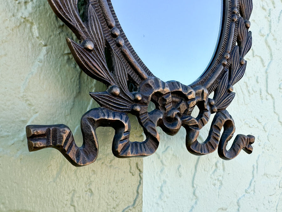 Pair of Petite Brass Bow Mirrors