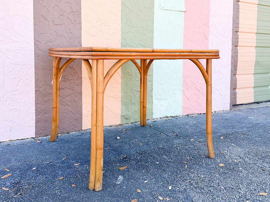 Old Florida Flip Top Rattan Game Table