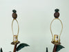 Pair of Metal Banana Leaf Lamps