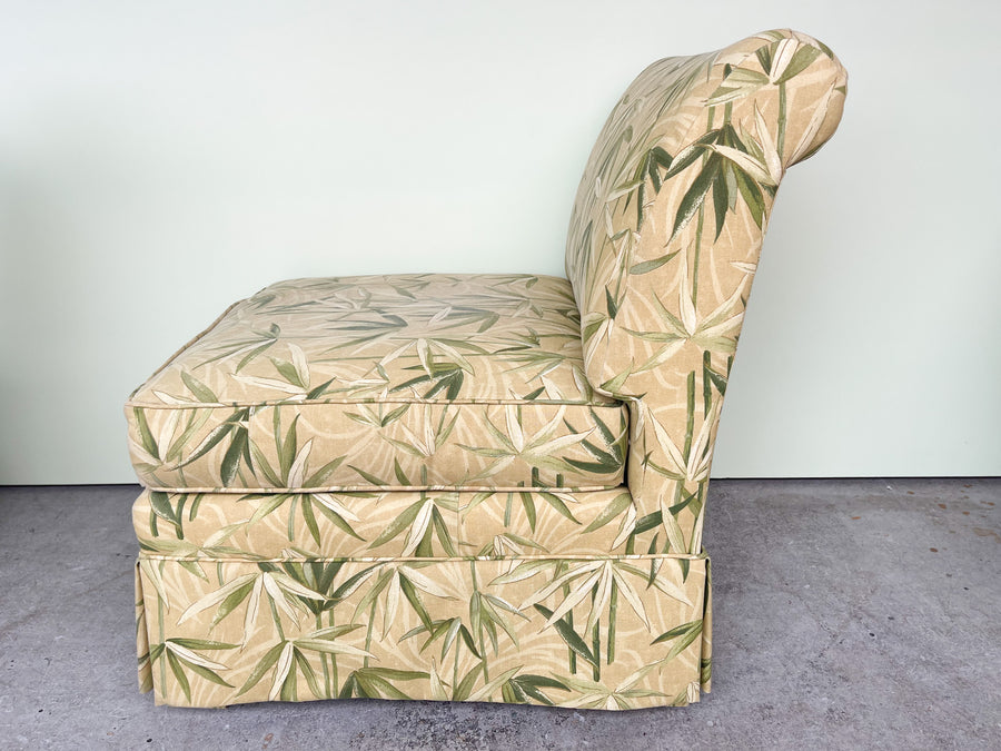 Pair of Bamboo Print Slipper Chairs