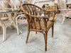 Pair of Rattan Leather Wrapped Club Chairs