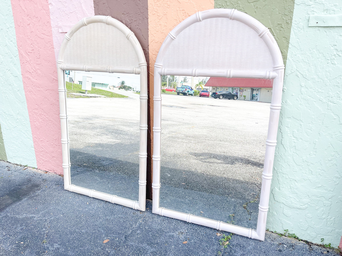 Pair of Faux Bamboo Mirrors