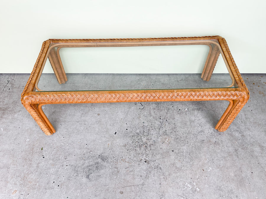 Braided Rattan Coffee Table