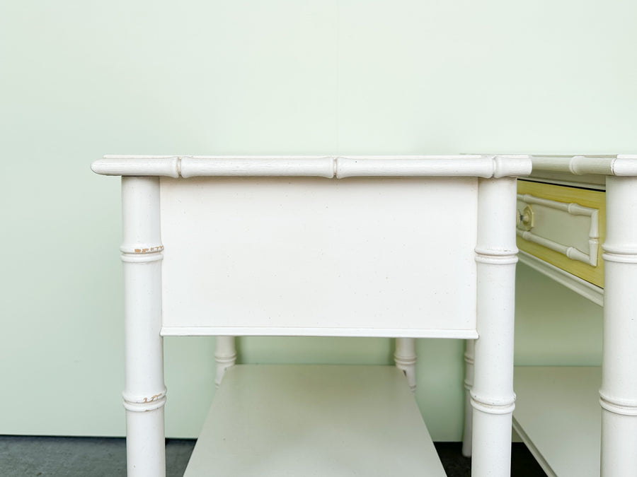 Pair of Thomasville Faux Bamboo Nightstands
