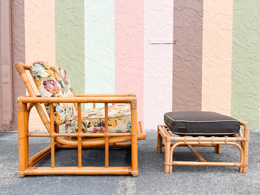 Warehouse Wednesday: Ficks Reed Rattan Lounge Chair and Ottoman