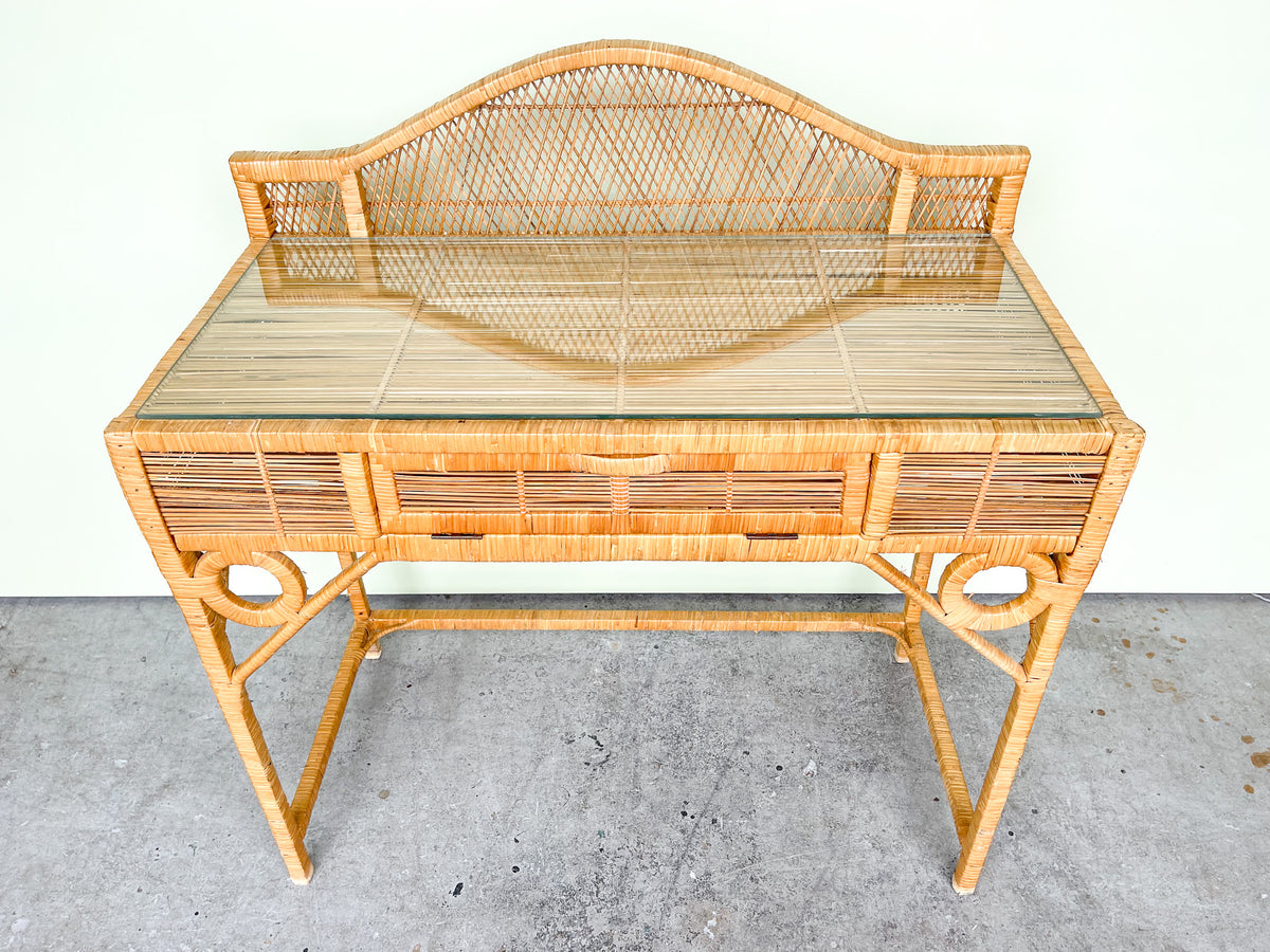 Island Style Rattan Writing Desk