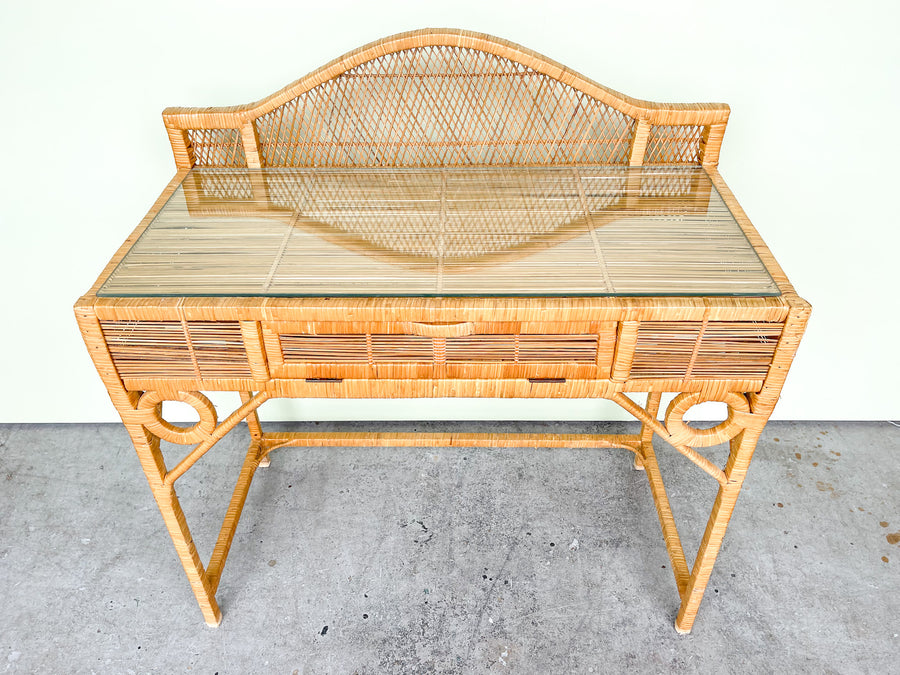Island Style Rattan Writing Desk