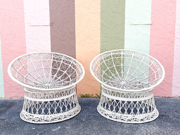 Pair of Fab Webspun Papasan Chairs