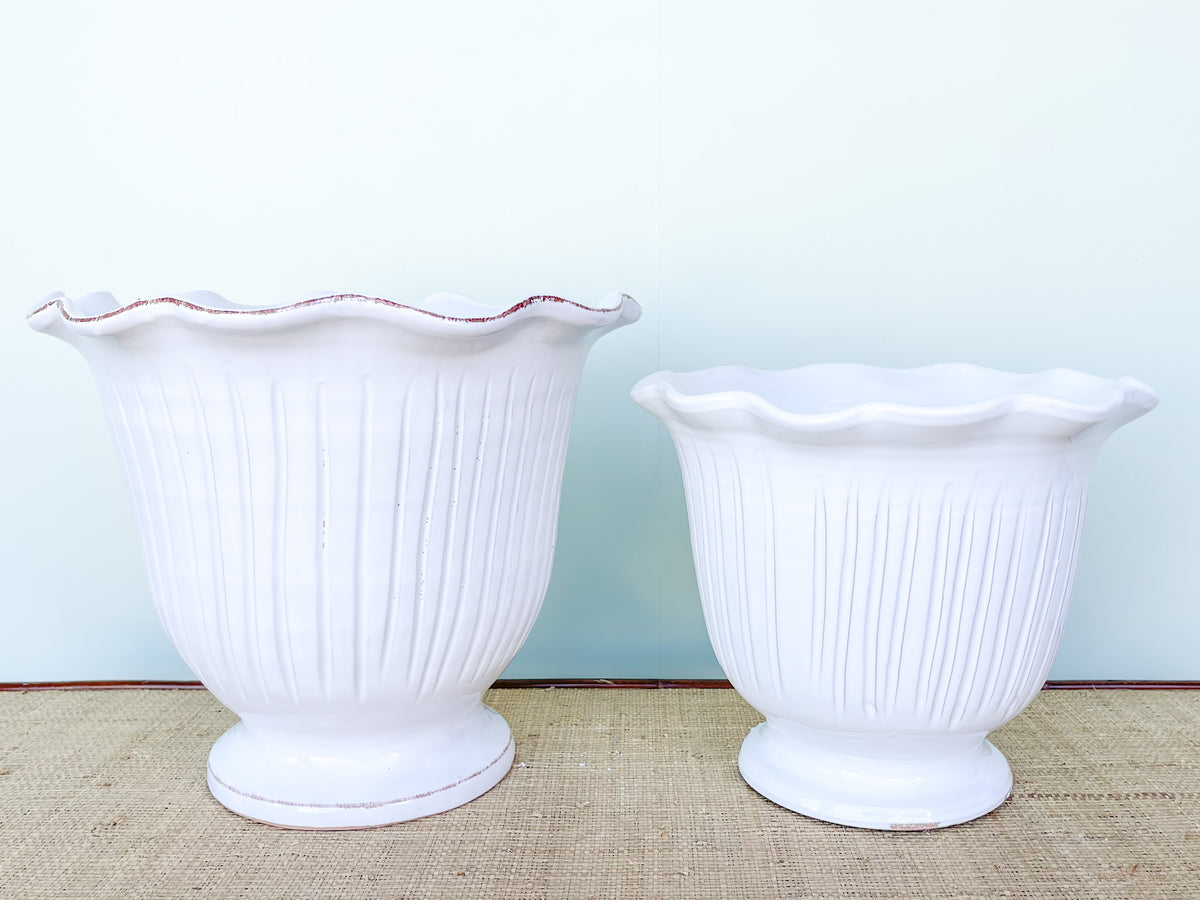 Pair of Italian Terracotta Tulip Planters