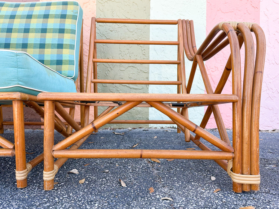 1940s Heywood Wakefield Three Piece Rattan Sofa