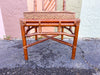 Set of Six Brown Jordan Rattan Chippendale Dining Chairs