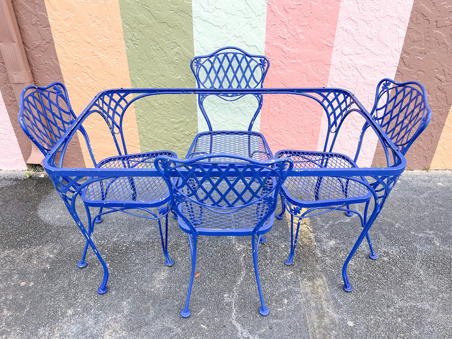 Palm Beach Chic Lattice Iron Bistro Set