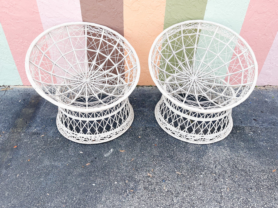 Pair of Fab Webspun Papasan Chairs
