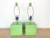 Pair of Lime Cube Lamps