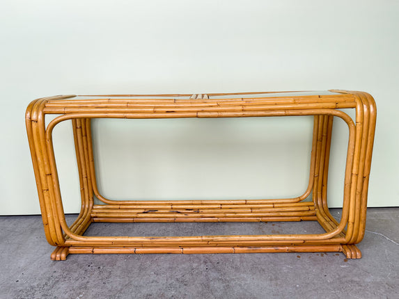 Old Florida Rattan Console